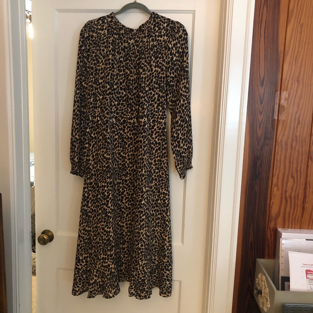 J Crew Cheetah print midi dress.  Only worn once and in like new condition